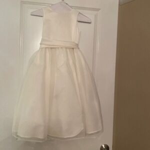 Beautiful satin with sheer skirt overlay dress